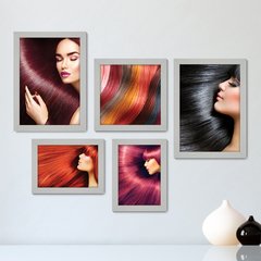 Kit Com 5 Quadros Decorativos - Salão de Beleza Cabeleireiro - 059kq01 - comprar online