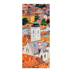 Adesivo Decorativo de Porta - Cidade - Casas - 061cnpt na internet