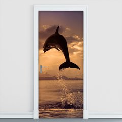 Adesivo Decorativo de Porta - Golfinho - Mar - 065cnpt