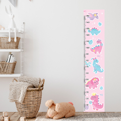 Régua de Crescimento Infantil Adesivo Dinossauros Dinos Rosa Menina Bebê - 065reg - comprar online