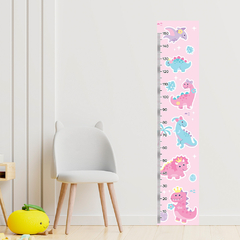 Régua de Crescimento Infantil Adesivo Dinossauros Dinos Rosa Menina Bebê - 065reg na internet