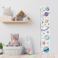 Régua de Crescimento Infantil Adesivo Planetas Quarto Menina Menino Bebê - 066reg