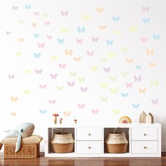 Adesivo de Parede Infantil 78 Borboleta Tons Pastel Quarto Menina - 068ir