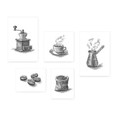 Kit 5 Placas Decorativas - Café Cafeteria Lanchonete Casa Quarto Sala - 068ktpl5 - comprar online
