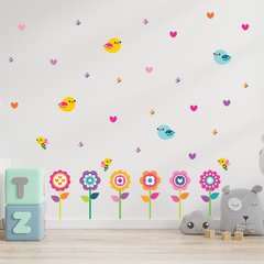 Adesivo de Parede Infantil Jardim Flores Quarto Criança - 070ir