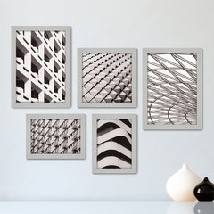 Kit Com 5 Quadros Decorativos - Urbano Arquitetura Fachada - 072kq01 - comprar online