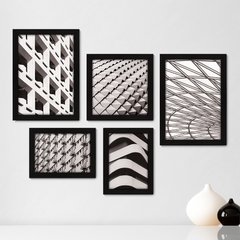 Kit Com 5 Quadros Decorativos - Urbano Arquitetura Fachada - 072kq01