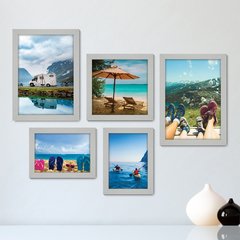 Kit Com 5 Quadros Decorativos - Paisagem Viagem Férias - 073kq01 - comprar online