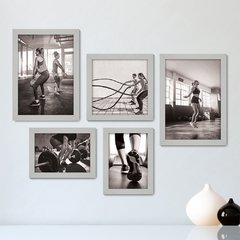 Kit Com 5 Quadros Decorativos - Academia Treino Fitness - 074kq01 - comprar online