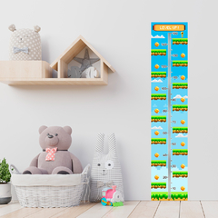 Régua de Crescimento Infantil Adesivo Gamer Quarto Menino Menina Bebê - 075reg