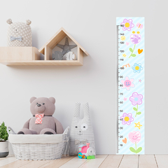 Régua de Crescimento Infantil Adesivo Flores Quarto Menina Menino Bebê - 076reg