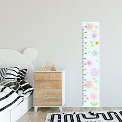 Régua de Crescimento Infantil Adesivo Flores Quarto Menina Menino Bebê - 076reg - Allodi