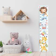 Régua de Crescimento Infantil Adesivo Safari Animais Menino Menina Bebê - 077reg