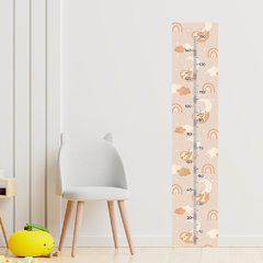 Régua de Crescimento Infantil Adesivo Arco-íris Preguiça Menina Bebê - 079reg - Allodi