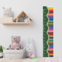 Régua de Crescimento Infantil Adesivo Lápis Colorido Escola Criança - 082reg