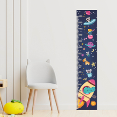 Régua de Crescimento Infantil Adesivo Animais Astronautas Foguete Quarto Menino Menina - 089reg - Allodi