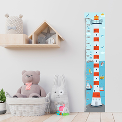 Régua de Crescimento Infantil Adesivo Navio Farol Quarto Menino - 090reg