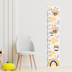 Régua de Crescimento Infantil Adesivo Abelhas Arco-íris Quarto Bebê - 091reg - Allodi