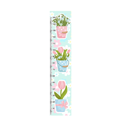 Régua de Crescimento Infantil Adesivo Flores Vasos Quarto Menina - 095reg - comprar online