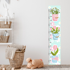 Régua de Crescimento Infantil Adesivo Flores Vasos Quarto Menina - 095reg na internet
