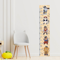 Régua de Crescimento Infantil Adesivo Animais Marinheiros Quarto Menino - 097reg - Allodi