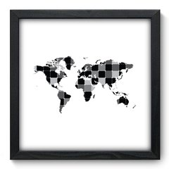 Quadro Decorativo com Moldura - Mapa Mundi - 098qnd