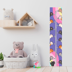 Régua de Crescimento Infantil Adesivo Gatinho Patinhas Quarto Menino Menina - 098reg