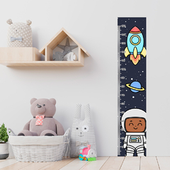 Régua de Crescimento Infantil Adesivo Astronauta Foguete Espaço - 099reg