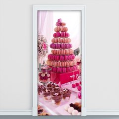 Adesivo Decorativo de Porta - Bolo de Macarons - 1009cnpt