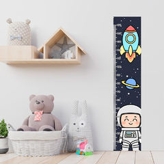 Régua de Crescimento Infantil Adesivo Astronauta Foguete Espaço - 100reg