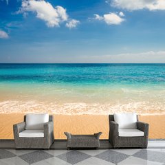 Papel de Parede Praia Paisagem Mar Natureza Sala Painel Adesivo - 102pc
