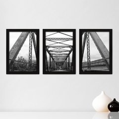 Kit Com 3 Quadros - Ponte Paisagem - 103kq02p