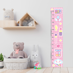 Régua de Crescimento Infantil Adesivo Maquiagem Quarto Menina - 103reg