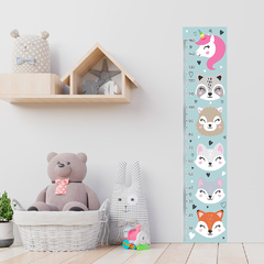 Régua de Crescimento Infantil Adesivo Animais Safari Quarto Bebê - 104reg