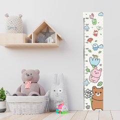 Régua de Crescimento Infantil Adesivo Ursinhos Flores Baby Quarto - 105reg