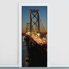 Adesivo Decorativo de Porta - Cidade - Ponte - 1077cnpt