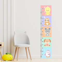 Régua de Crescimento Infantil Adesivo Animais Fofos Quarto Menino Menina - 108reg - Allodi