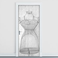 Adesivo Decorativo de Porta - Manequim de Costura - 1099cnpt