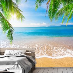 Papel de Parede Praia Paisagem Mar Natureza Sala Painel Adesivo - 109pc