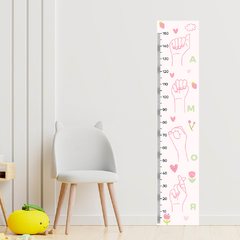 Régua de Crescimento Infantil Adesivo Amor Libras Escola Quarto Menina - 109reg - Allodi