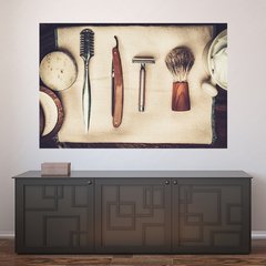Painel Adesivo de Parede - Barbearia - Barber Shop - 1109pn