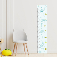 Régua de Crescimento Infantil Adesivo Amor Libras Escola Quarto Menino - 110reg - Allodi