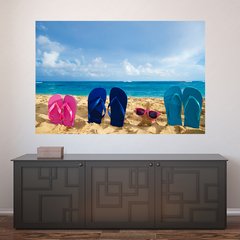 Painel Adesivo de Parede - Praia - Família - 1160pn