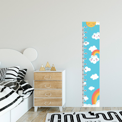 Régua de Crescimento Infantil Adesivo Arco-íris Nuvens Quarto Menina Bebê - 116reg - loja online