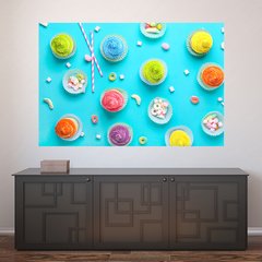 Painel Adesivo de Parede - Cupcakes - Confeitaria - 1170pn