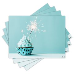 Jogo Americano com 4 peças - Cupcakes - Doces - Doceria - 1177Jo