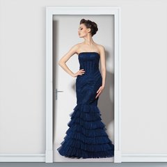 Adesivo Decorativo de Porta - Vestido de Festa - 1178cnpt