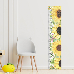 Régua de Crescimento Infantil Adesivo Girassol Flores Quarto Menina - 117reg - Allodi