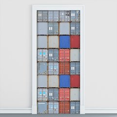 Adesivo Decorativo de Porta - Contêineres - 119cnpt