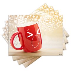 Jogo Americano com 4 peças - Café - Coffee - Cafeteria - 1200Jo